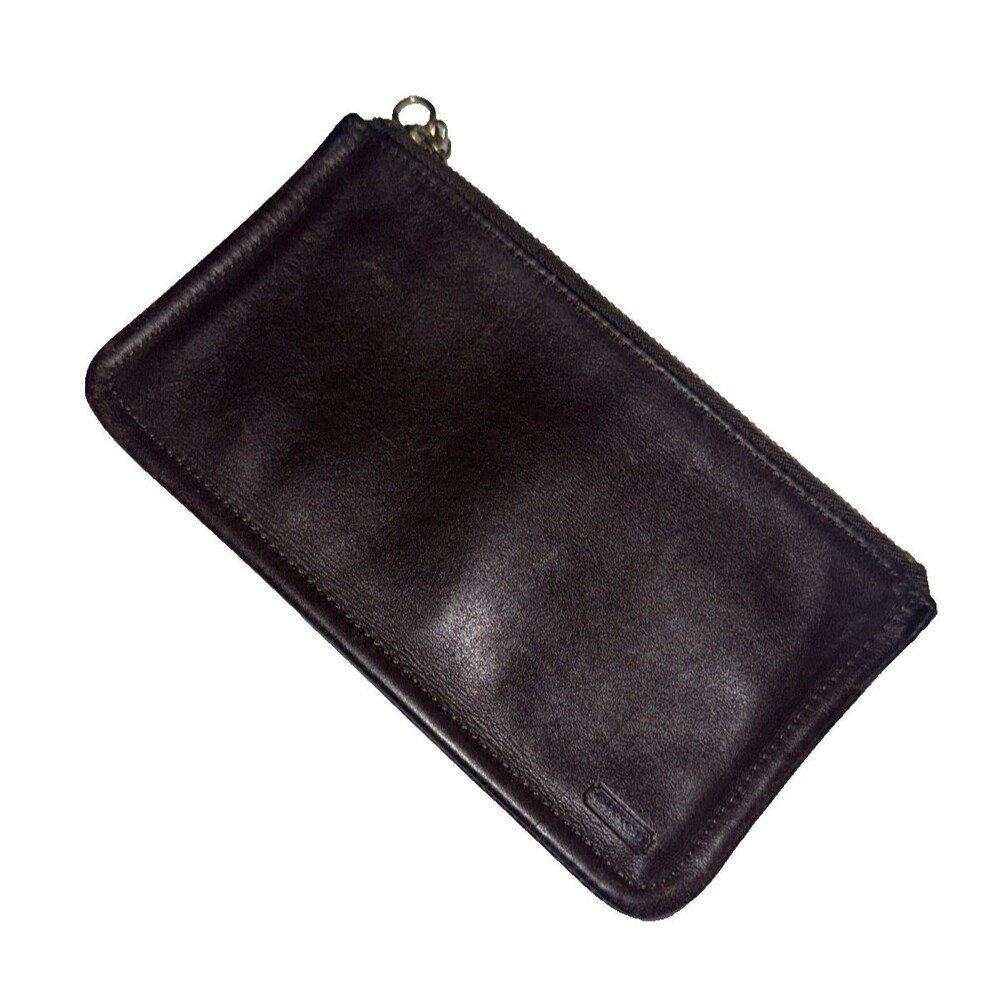 Vintage Coach 7170 Brown Mahogany Leather Zip Skinny Case Wallet